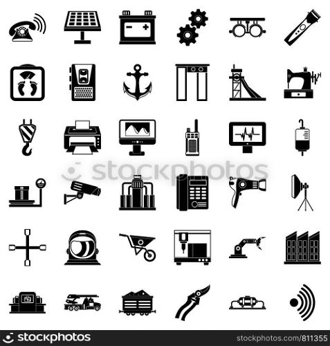 Security camera icons set. Simple style of 36 security camera vector icons for web isolated on white background. Security camera icons set, simple style