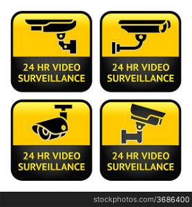 Security camera labels, video surveillance