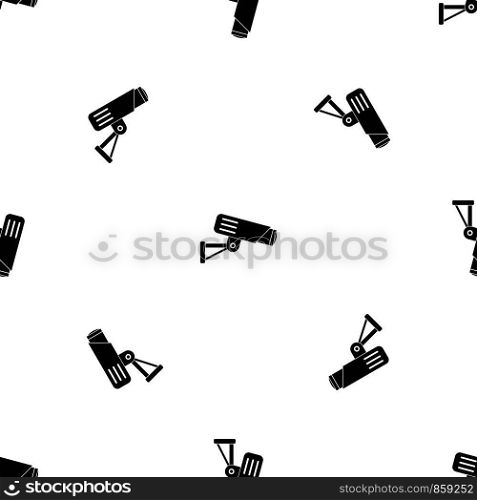 Security camera pattern repeat seamless in black color for any design. Vector geometric illustration. Security camera pattern seamless black