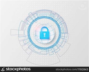 Security concept The advanced technology on a white background. Vector illustration