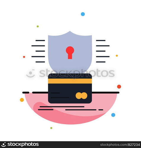 security, credit card, card, hacking, hack Flat Color Icon Vector