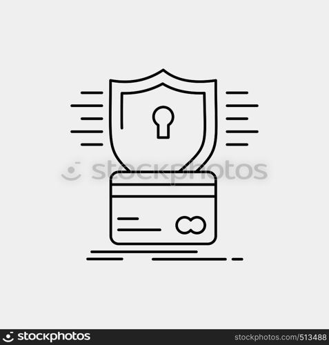 security, credit card, card, hacking, hack Line Icon. Vector isolated illustration. Vector EPS10 Abstract Template background