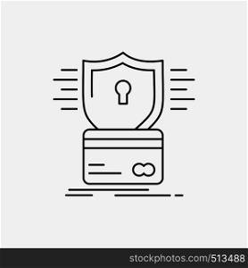 security, credit card, card, hacking, hack Line Icon. Vector isolated illustration. Vector EPS10 Abstract Template background