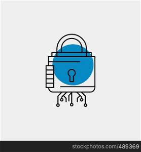 Security, cyber, lock, protection, secure Line Icon. Vector EPS10 Abstract Template background