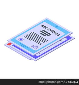 Security documents icon. Isometric of security documents vector icon for web design isolated on white background. Security documents icon, isometric style