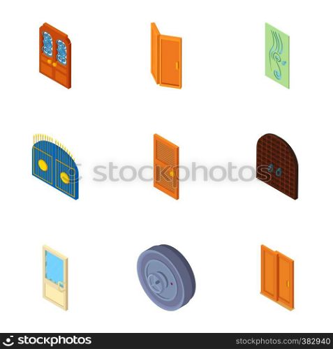 Security doors icons set. Cartoon illustration of 9 security doors vector icons for web. Security doors icons set, cartoon style