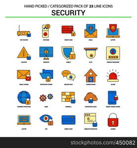 Security Flat Line Icon Set - Business Concept Icons Design