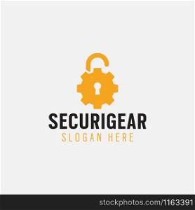 Security gear logo design template vector isolated