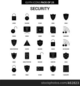 Security Glyph Vector Icon set
