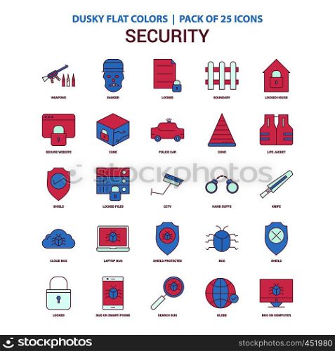 Security icon Dusky Flat color - Vintage 25 Icon Pack