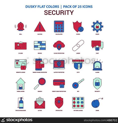 Security icon Dusky Flat color - Vintage 25 Icon Pack