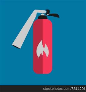 Security icon.Fire extinguisher icon with long shadow black,Simple design style,Vector illustration