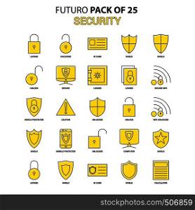 Security Icon Set. Yellow Futuro Latest Design icon Pack
