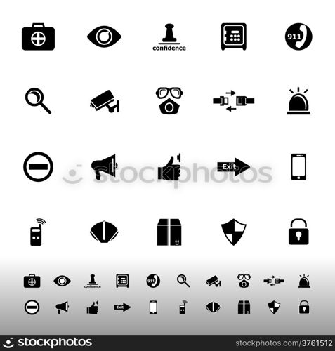 Security icons on white background, stock vector