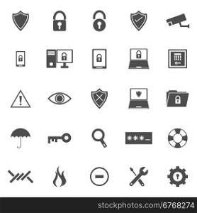 Security icons on white background, stock vector