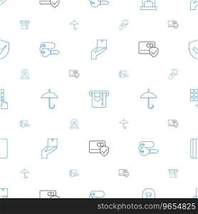 Security icons pattern seamless white background Vector Image
