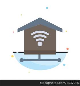 Security, Internet, Signal Abstract Flat Color Icon Template