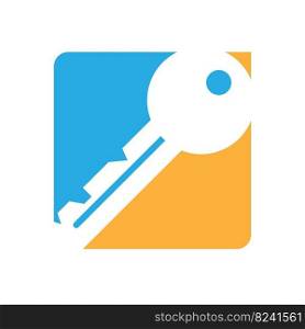 Security key logo icon design illustration