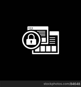 Security Level Icon. Flat Design.. Security Level Icon. Security concept with a web page and a padlock. Isolated Illustration. App Symbol or UI element.