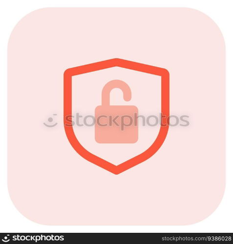 Security lock opened, a warning indication.