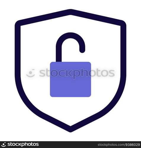 Security lock opened, a warning indication.