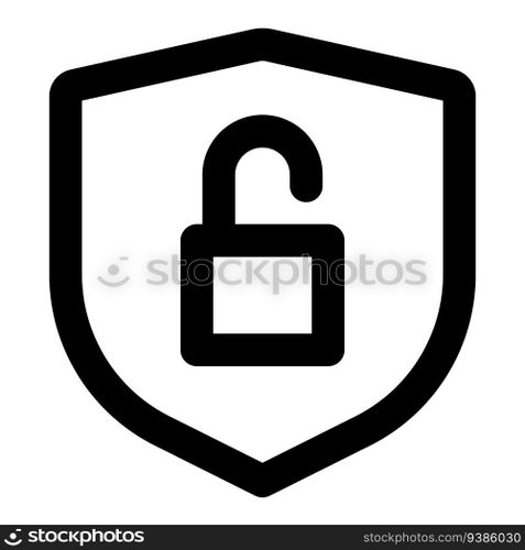 Security lock opened, a warning indication.
