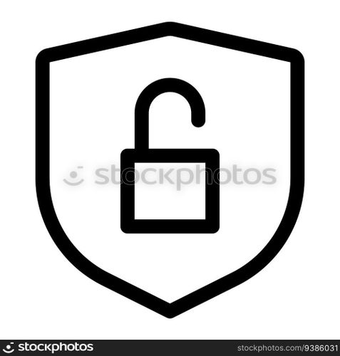 Security lock opened, a warning indication.