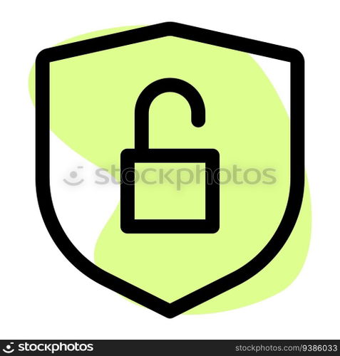 Security lock opened, a warning indication.
