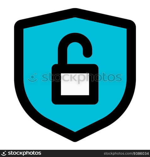 Security lock opened, a warning indication.