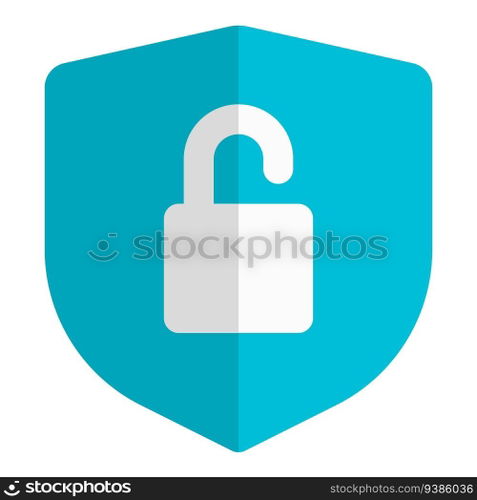 Security lock opened, a warning indication.
