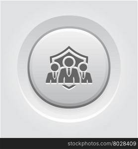 Security Management Icon.. Security Management Icon. Flat Design. Business Concept Grey Button Design