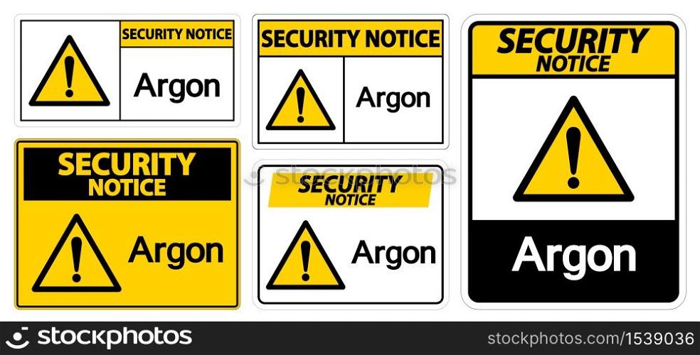 Security Notice Argon Symbol Sign Isolate On White Background,Vector Illustration EPS.10