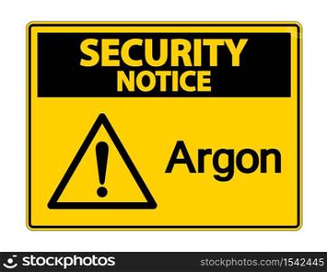 Security Notice Argon Symbol Sign On White Background,Vector Illustration