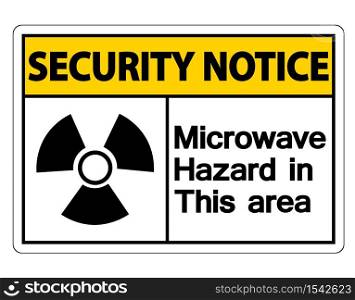 Security notice Microwave Hazard Sign on white background,Vector illustration