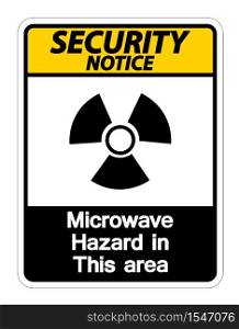 Security notice Microwave Hazard Sign on white background,Vector llustration