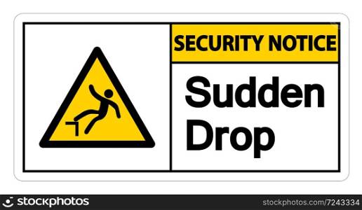 Security notice Sudden Drop Symbol Sign On White Background,Vector Illustration