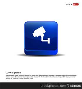 Security or surveillance camera icon - 3d Blue Button.