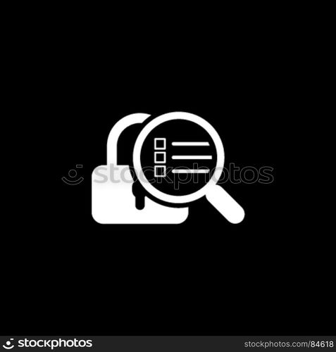 Security Scan Icon. Flat Design.. Security Scan Icon. Flat Design. Security concept with a padlock and a magnifying glass. Isolated Illustration. App Symbol or UI element.