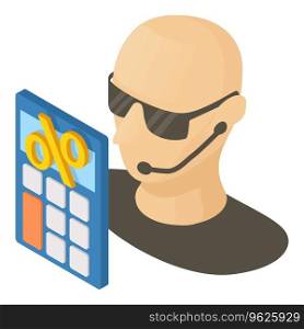 Security service icon isometric vector. Security guard and new calculator icon. Business, service, professional bodyguard. Security service icon isometric vector. Security guard and new calculator icon