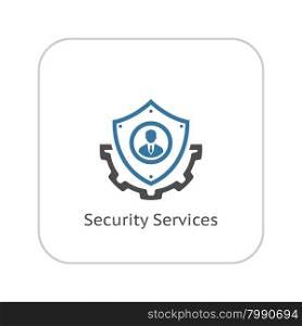 Security Services Icon. Flat Design. Business Concept. Isolated Illustration.. Security Services Icon. Flat Design.