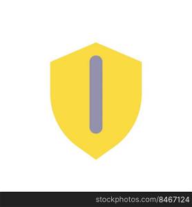 Security shield flat color ui icon. Under protection. Antivirus software. Providing cybersecurity. Simple filled element for mobile app. Colorful solid pictogram. Vector isolated RGB illustration. Security shield flat color ui icon