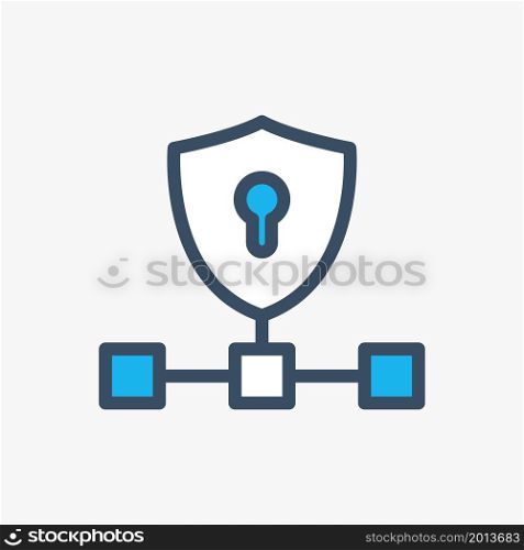 security shield icon flat illustration
