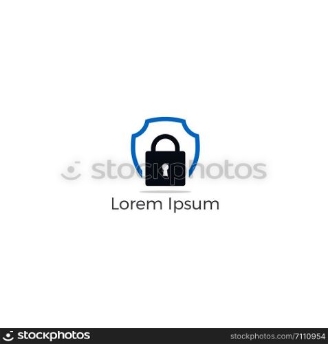 Security shield logo design. check mark and lock in shield icon. Insurance company safety illustration