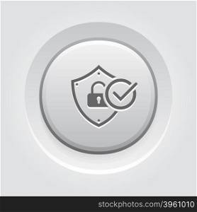 Security Status Icon. Security Status Icon. Business Concept Grey Button Design