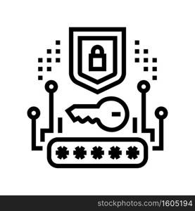 security system line icon vector. security system sign. isolated contour symbol black illustration. security system line icon vector illustration