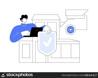 Security systems design abstract concept vector illustration. Optimal building security solutions, video surveillance, product selection, project and client management abstract metaphor.. Security systems design abstract concept vector illustration.