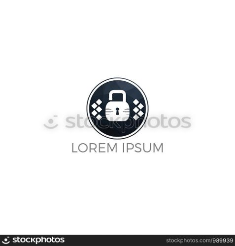 Security technology padlock shield internet vector illustration.