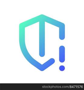 Security threat pixel perfect gradient linear ui icon. Online cybersecurity hazards. Vulnerability risk. Line color user interface symbol. Modern style pictogram. Vector isolated outline illustration. Security threat pixel perfect gradient linear ui icon