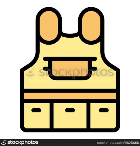 Security vest icon outline vector. Army proof. Swat armour color flat. Security vest icon vector flat