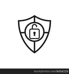 Security with long shadow. Shield with a lock. Vector illustration. EPS 10. stock image.. Security with long shadow. Shield with a lock. Vector illustration. EPS 10.